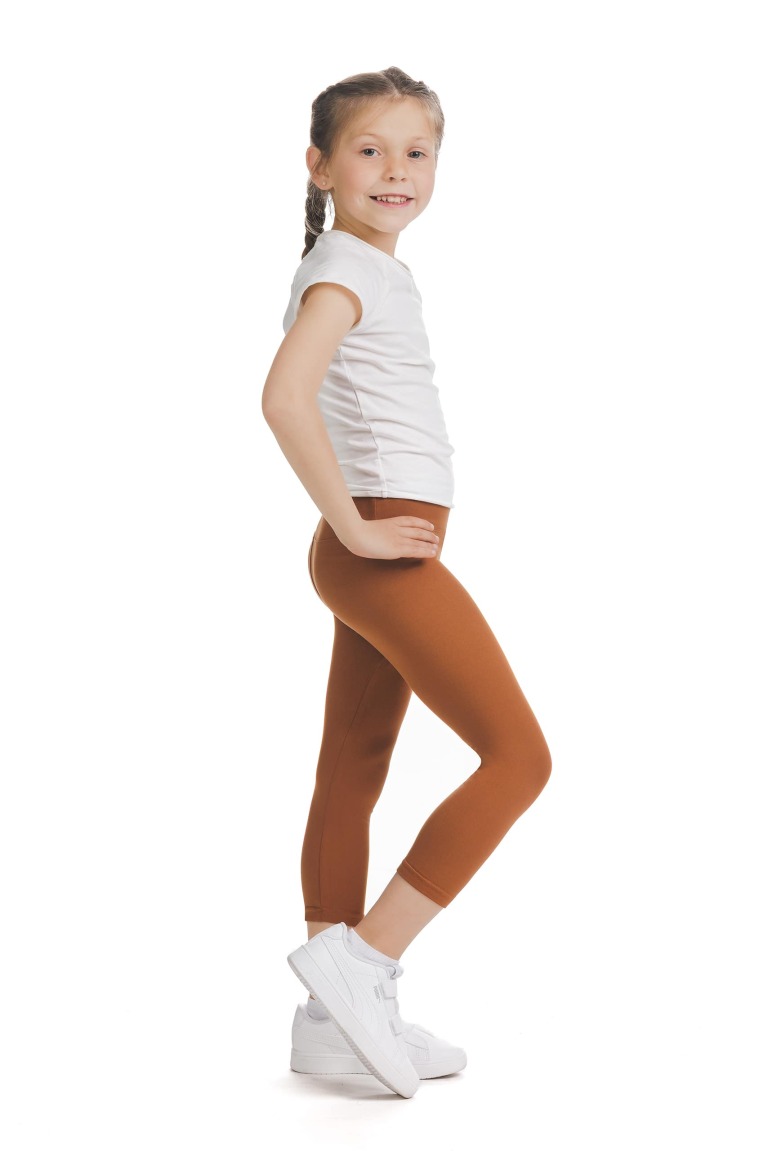 Enobarvne rjave capri kids pajkice Ativa