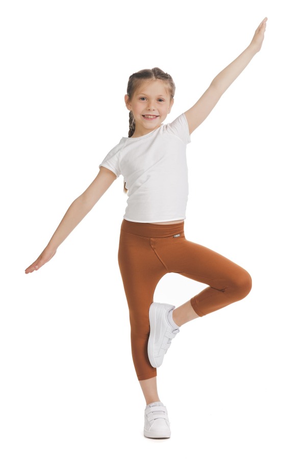Enobarvne rjave capri kids pajkice Ativa Enobarvne rjave capri kids pajkice Ativa