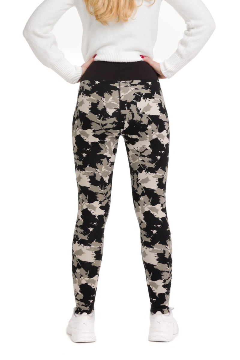 Lanuma ženske podložene thermo pajkice Noya z vojaškim vzorcem v bež in sivih odtenkih – udobne, tople in popolne za hladnejše dni.