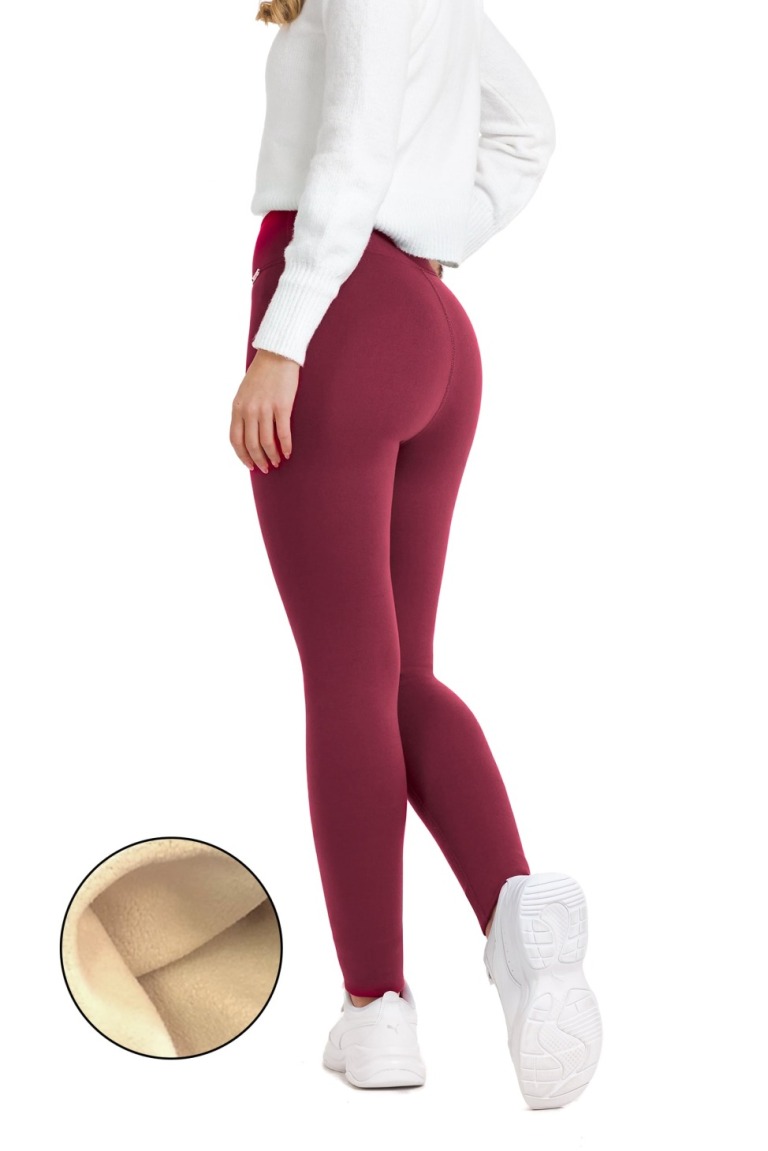 Lanuma ženske podložene thermo pajkice Elda v rdeči barvi z visokim pasom – popolna izbira za hladne dni.