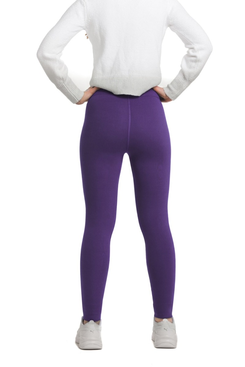 Lanuma ženske podložene thermo pajkice Fira v vijolični barvi z visokim pasom – popolna izbira za hladne dni.