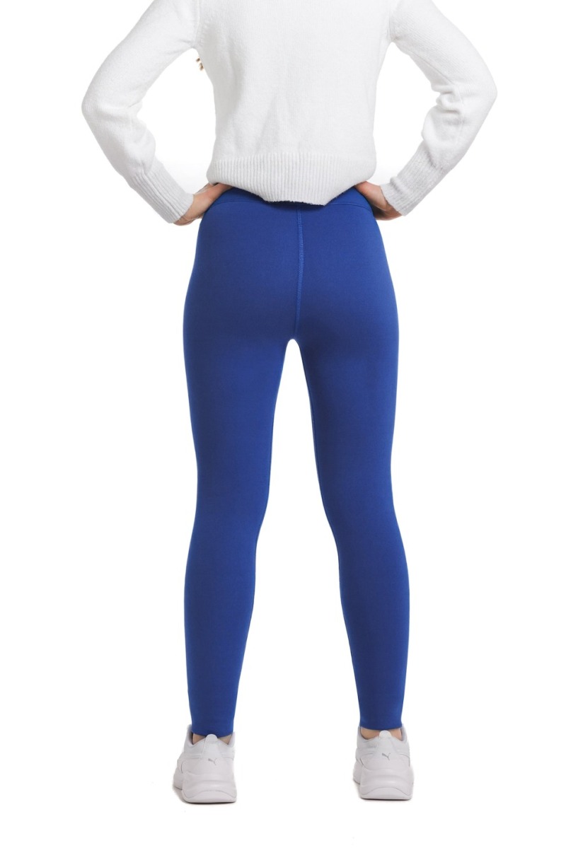 Lanuma ženske podložene thermo pajkice Raeda v temno modri barvi z visokim pasom – popolna izbira za hladne dni.