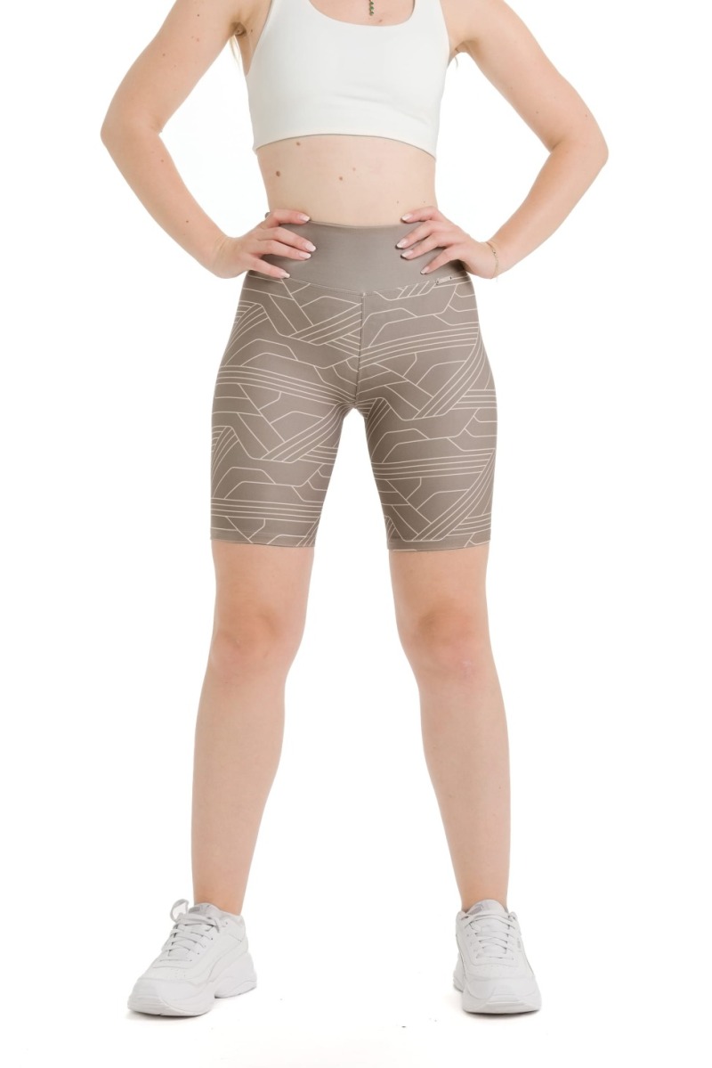 Lanuma shorts pajkice Elvia – črne športne shorts pajkice z modrim geometrijskim vzorcem