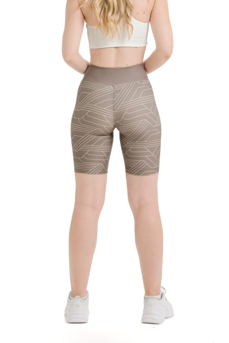 Lanuma shorts pajkice Elvia – črne športne shorts pajkice z modrim geometrijskim vzorcem